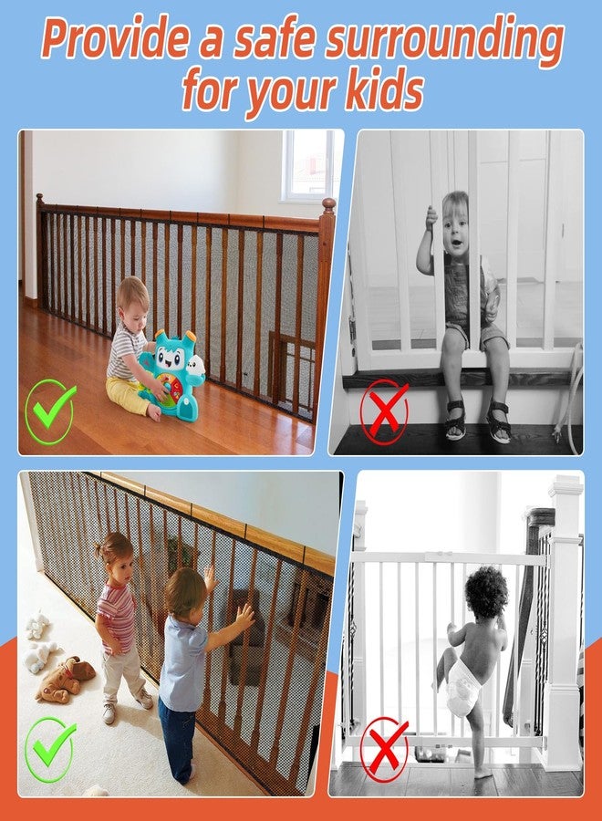 Dovesail Banister Guard 15 ft L x 3 ft H, Deck Safety Net for Baby Proofing, Balcony Mesh Netting, Stairway Deck Rail Mesh Netting for Child Safety, Pet Safety & Toy Safety – Black - Image 3